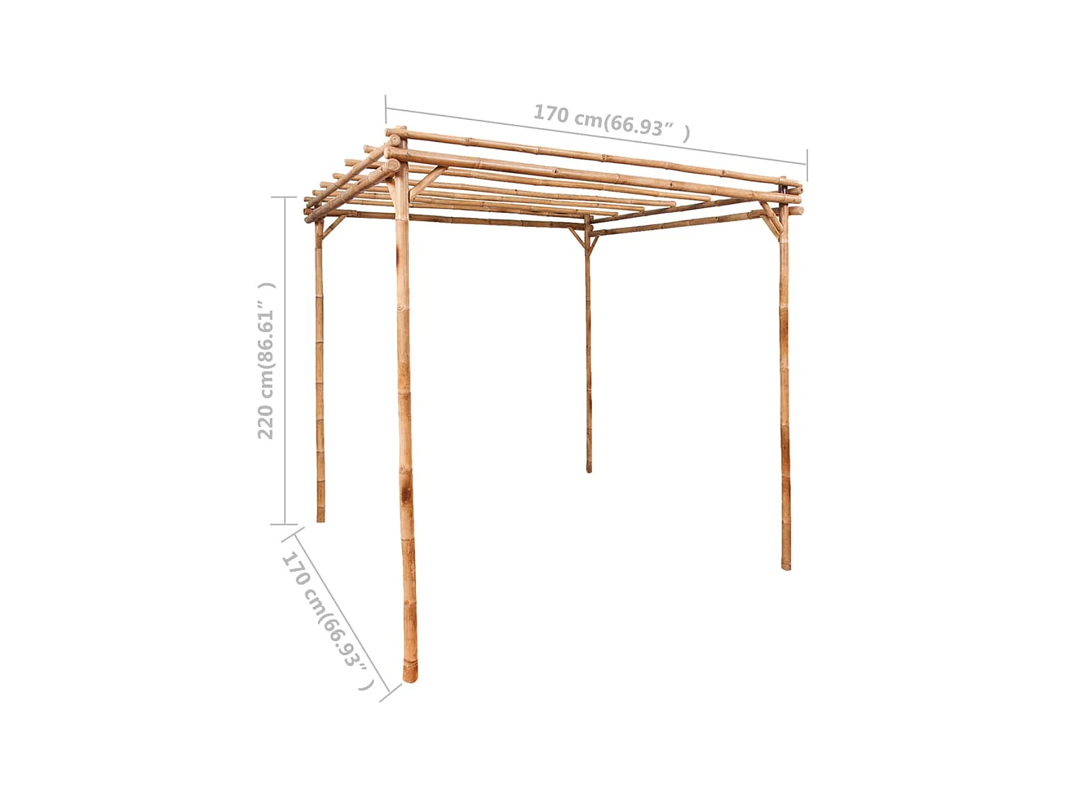 Pergola Bambou 170x170x220 cm  WVGQ1709