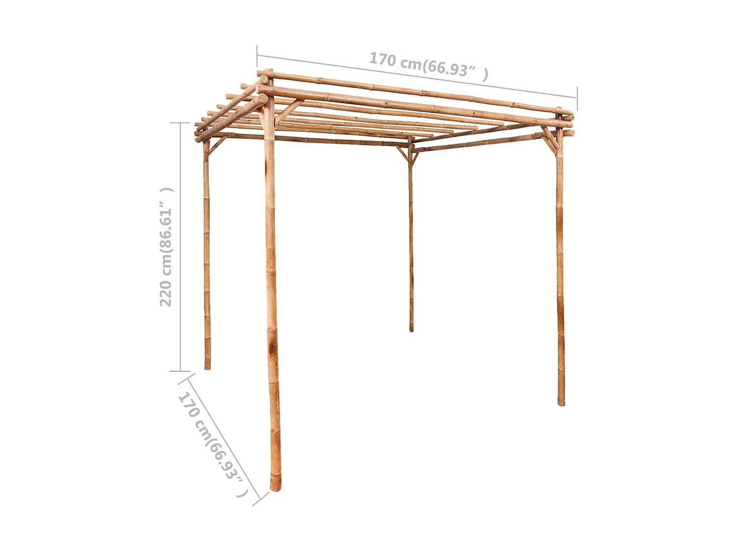 Pergola 170x170x220 cm bamboe NL505541