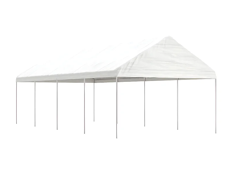 Gazebo - Tenda de recepção com telhado 8,92x4,08x3,22 m polietileno branco PT191490