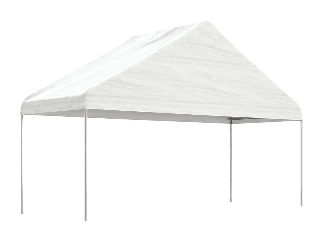 Tonnelle avec toit blanc 5,88x2,23x3,75 m polyéthylène WVGQ2685
