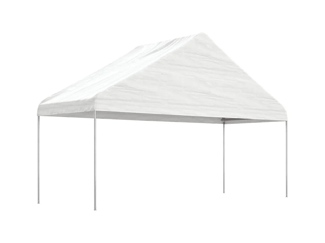 Tonnelle avec toit blanc 5,88x2,23x3,75 m polyéthylène WVGQ2685