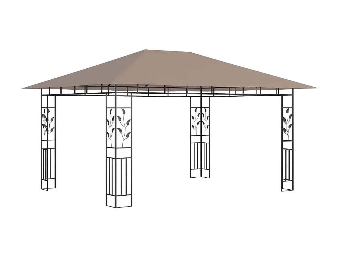 Tonnelle avec moustiquaire et lumières LED 4x3x2,73 m Taupe WVGQ9711