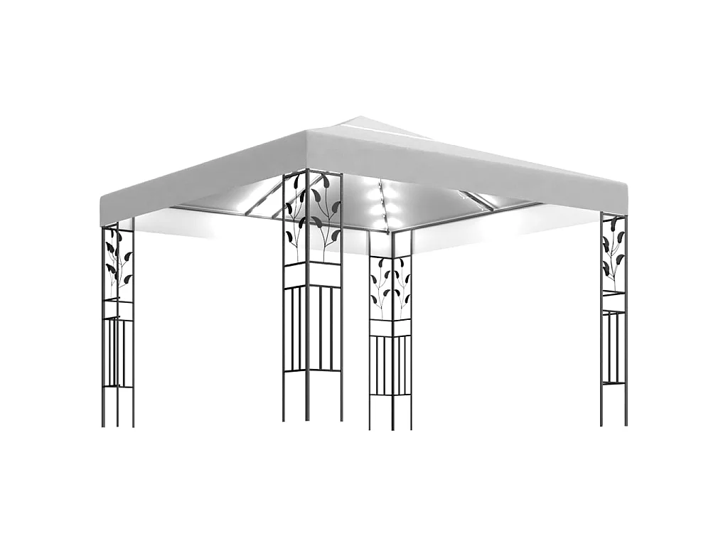 Tonnelle avec guirlande lumineuse à LED 3x3 m Blanc WVGQ2223