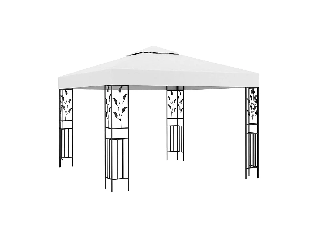 Prieel met LED-lichtslinger 3x3 m wit NL571011