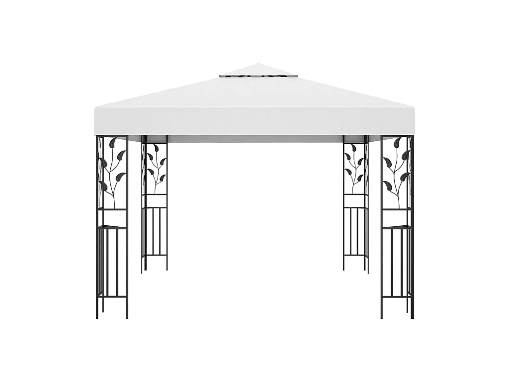 Prieel met LED-lichtslinger 3x3 m wit NL571011