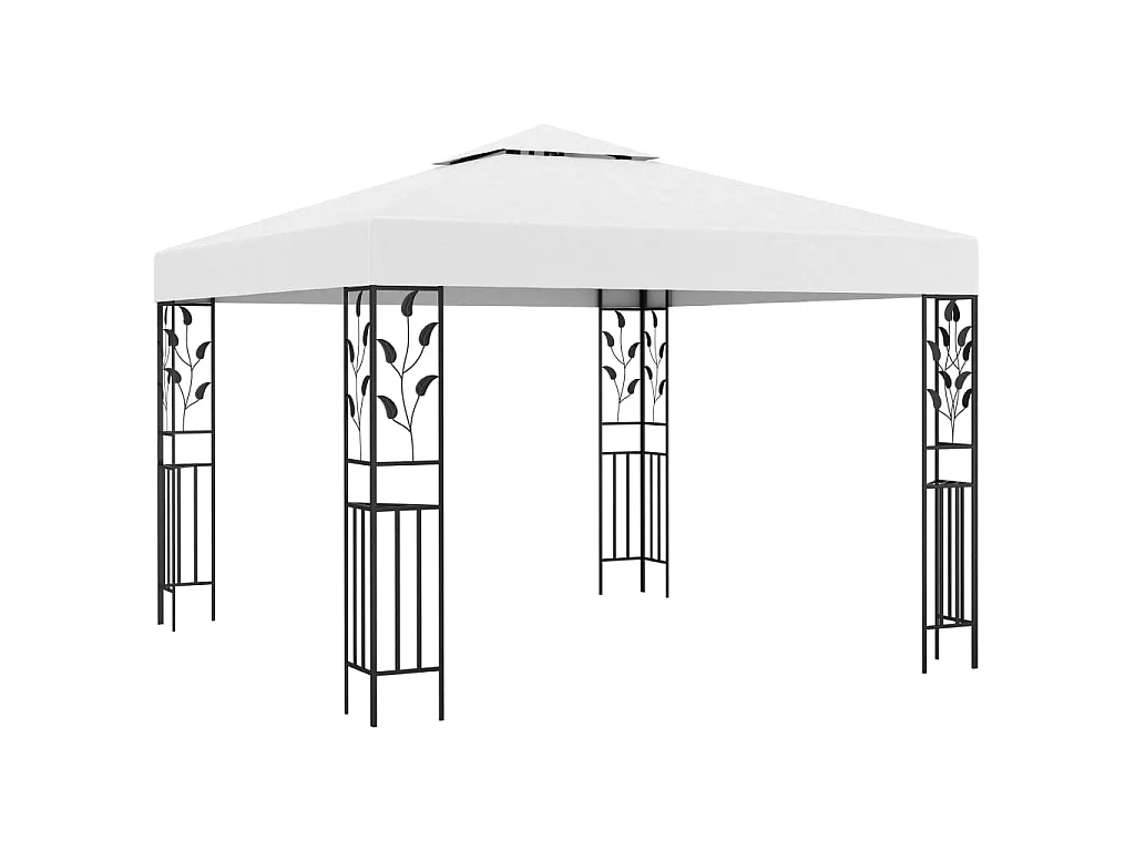 Tonnelle avec guirlande lumineuse à LED 3x3 m Blanc WVGQ2223