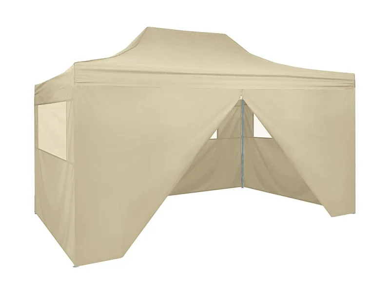 Carpa pleglable Pop-up con 4 paredes 3x4,5 m blanco crema ES611934