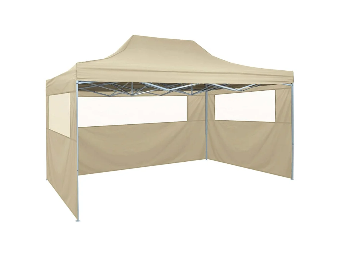 Vouwtent pop-up met 4 zijwanden 3x4,5 m crèmewit NL952716