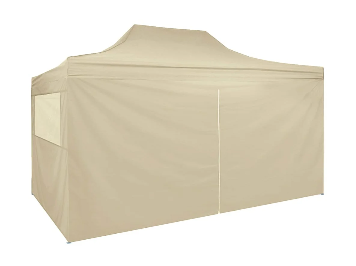 Tente pliable avec 4 parois latéraux 3 x 4,5 m Blanc crème WVGQ2692
