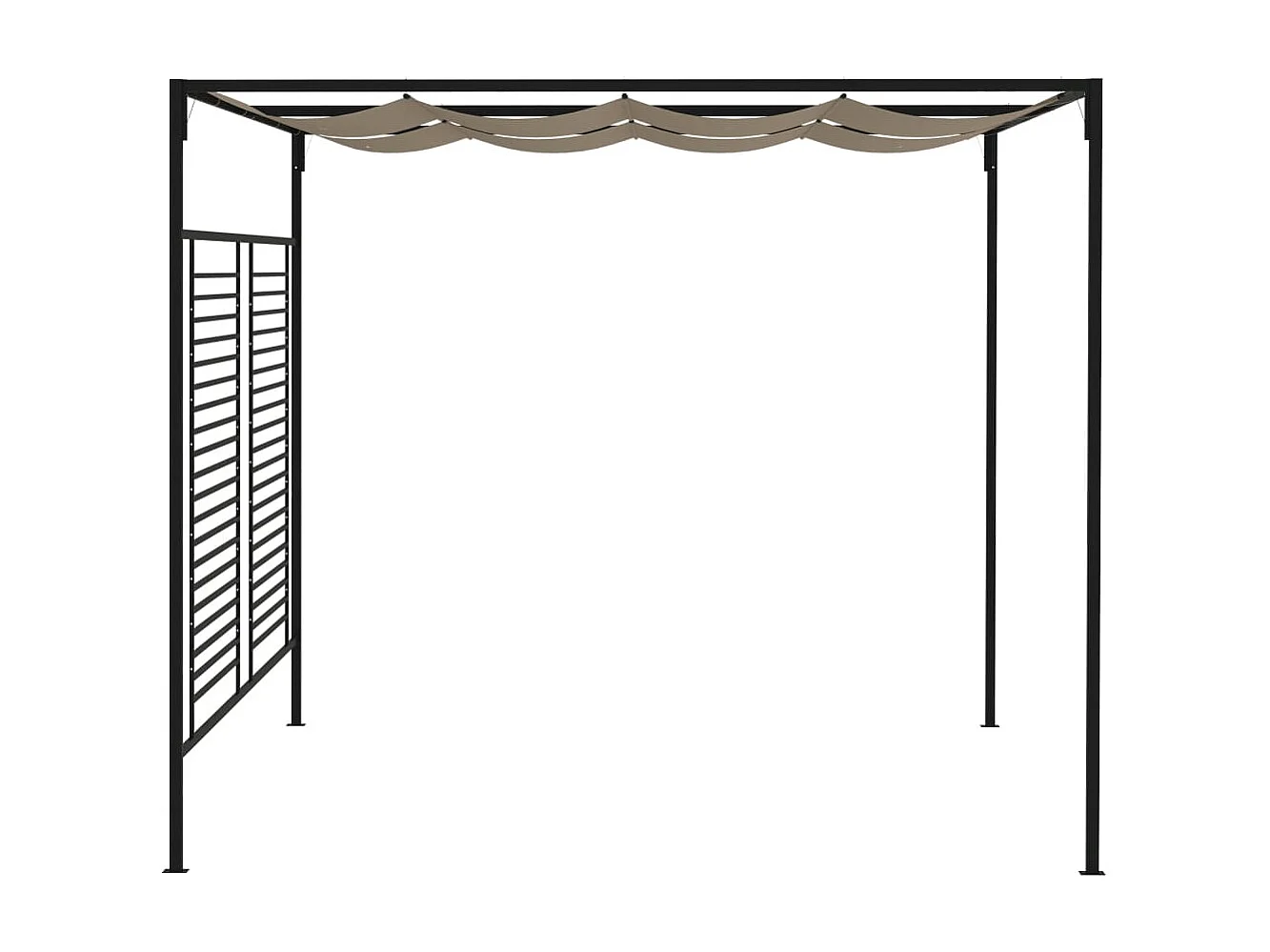 Gazebo - Tenda de recepção c/ telhado retrátil 3x4x2,3 m 180 g/m² cinza-acastanhado PT643165