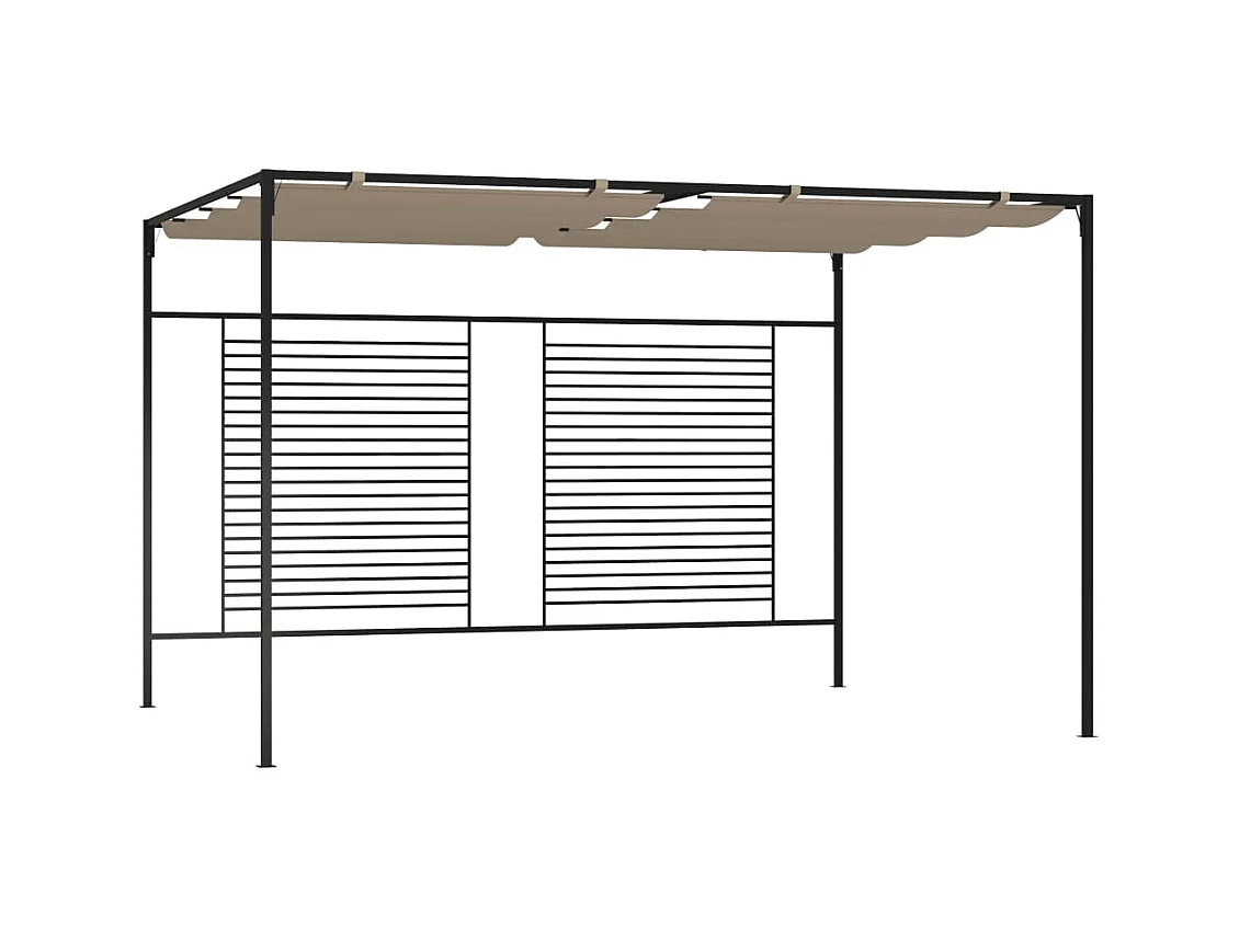 Tonnelle avec auvent rétractable 3x4x2,3 m Taupe 180 g/m² WVGQ8802