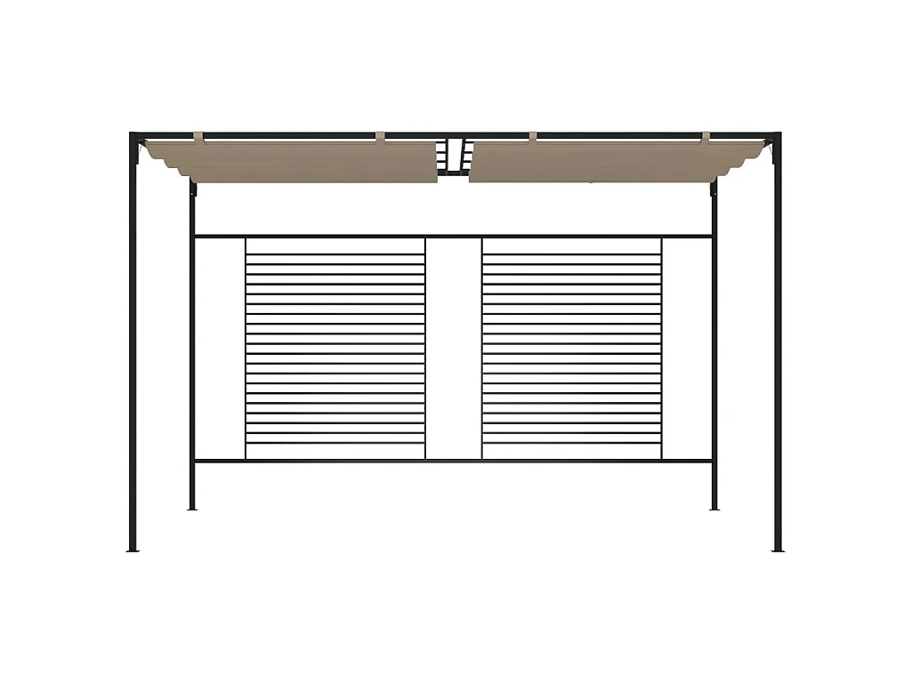 Tonnelle avec auvent rétractable 3x4x2,3 m Taupe 180 g/m² WVGQ8802