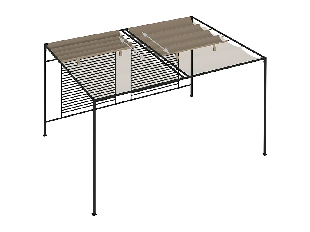 Tonnelle avec auvent rétractable 3x4x2,3 m Taupe 180 g/m² WVGQ8802