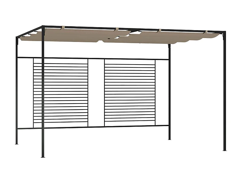 Tonnelle avec auvent rétractable 3x4x2,3 m Taupe 180 g/m² WVGQ8802