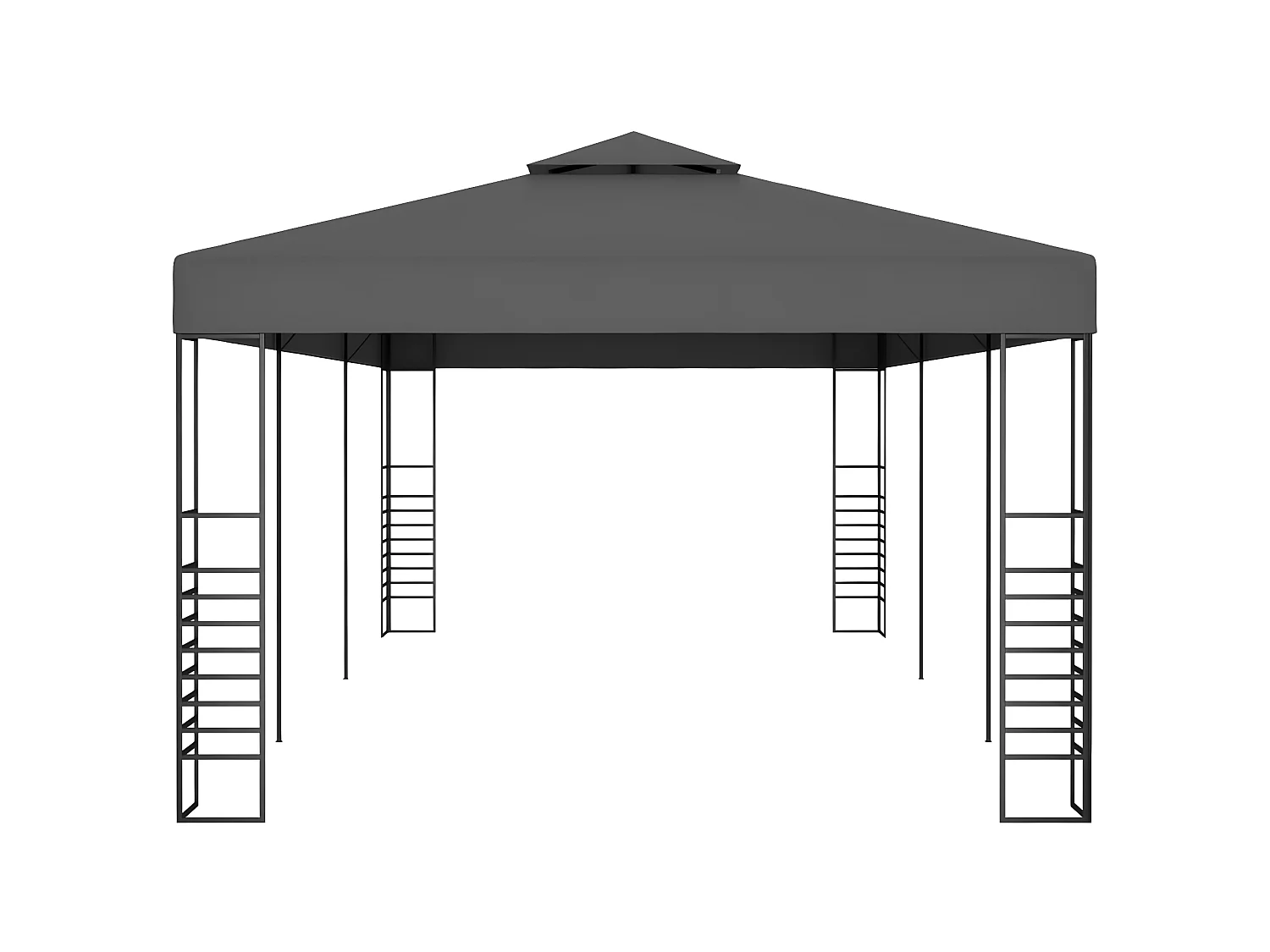 Marquesina cenador de jardín antracita 3x6 m ES861266