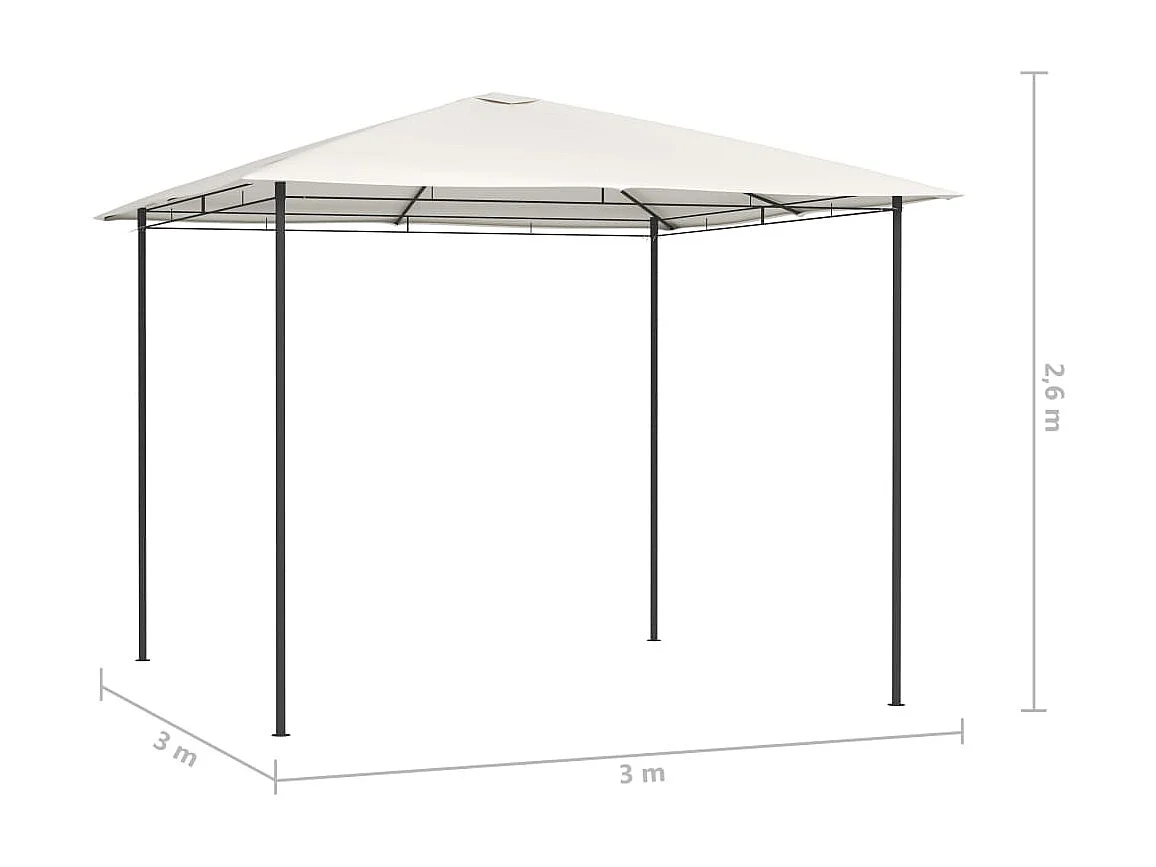Tonnelle 3x3x2,6 m Crème 160 g/m² WVGQ4005
