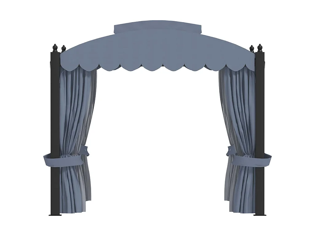 Tonnelle avec rideaux 3x4 m Anthracite Acier  WVGQ4859