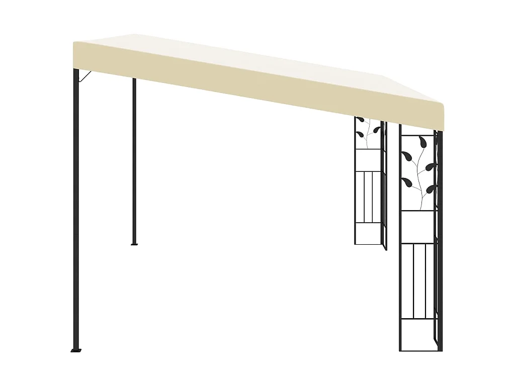 Cenador con montaje en la pared crema 4x3x2,5 m ES599217