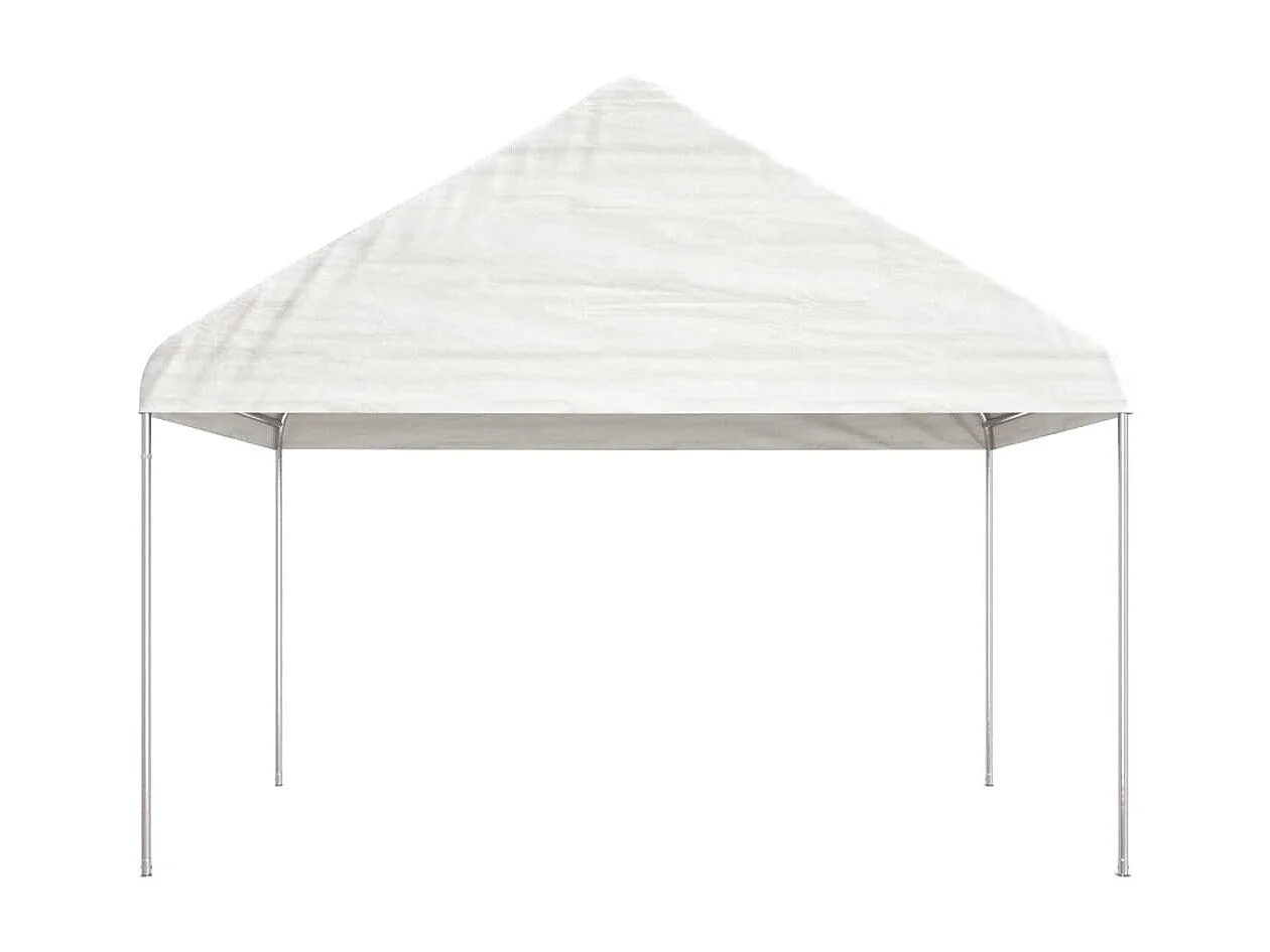 Gazebo - Tenda de recepção com telhado 4,46x4,08x3,22 m polietileno branco PT308681