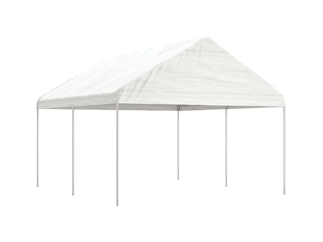 Tonnelle avec toit blanc 4,46x4,08x3,22 m polyéthylène WVGQ5781