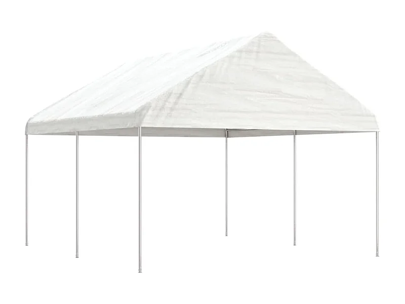 Tonnelle avec toit blanc 4,46x4,08x3,22 m polyéthylène WVGQ5781