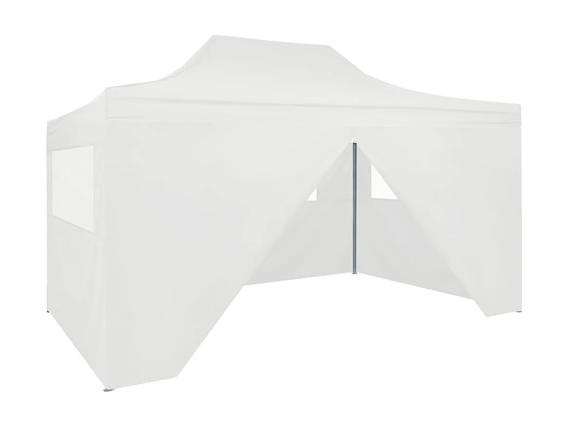 Tente pliable de réception avec 4 parois 3 x 4,5 m Blanc WVGQ9160
