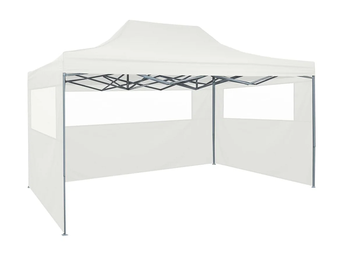 Tente pliable de réception avec 4 parois 3 x 4,5 m Blanc WVGQ9160
