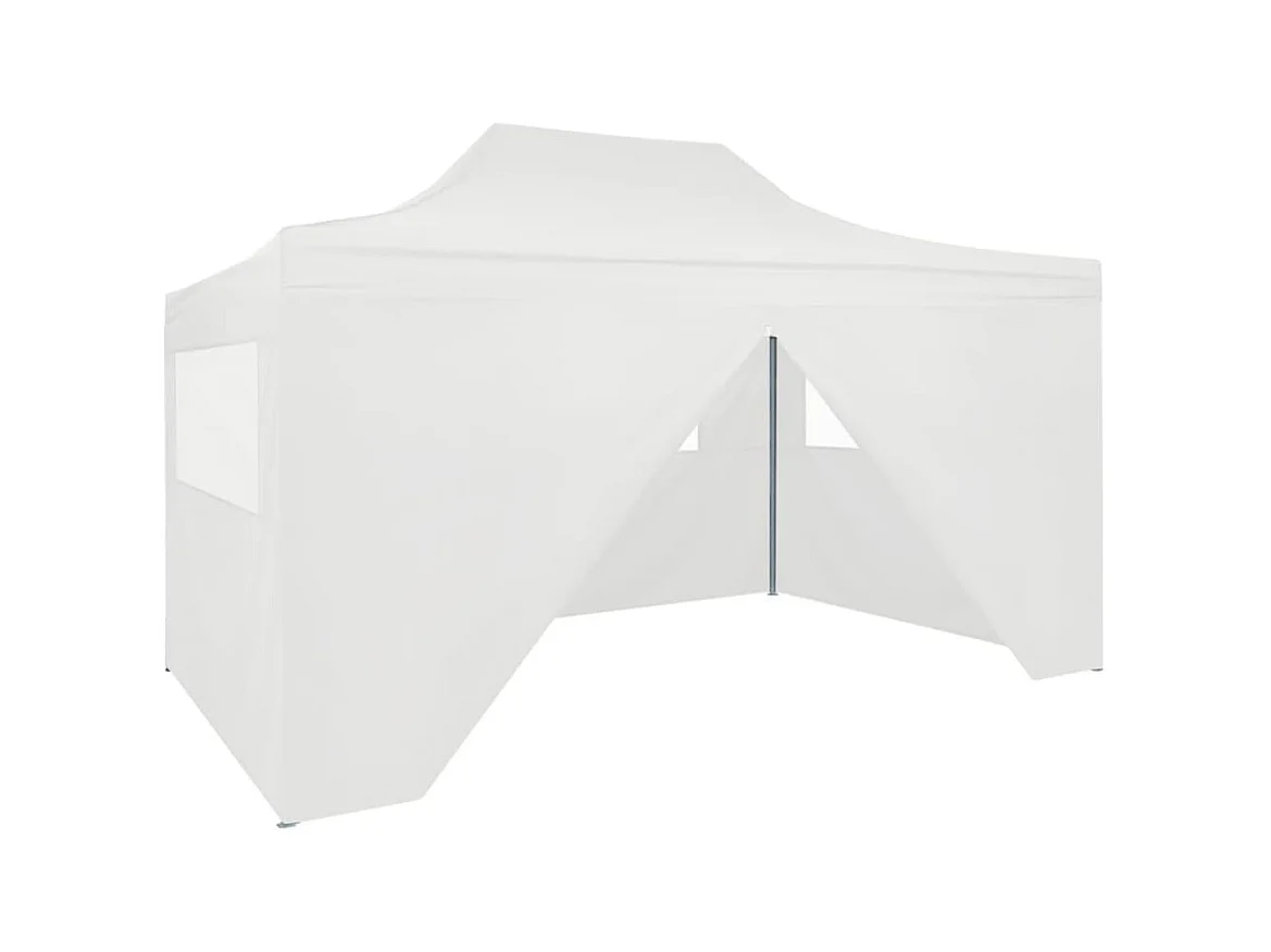 Tente pliable de réception avec 4 parois 3 x 4,5 m Blanc WVGQ9160