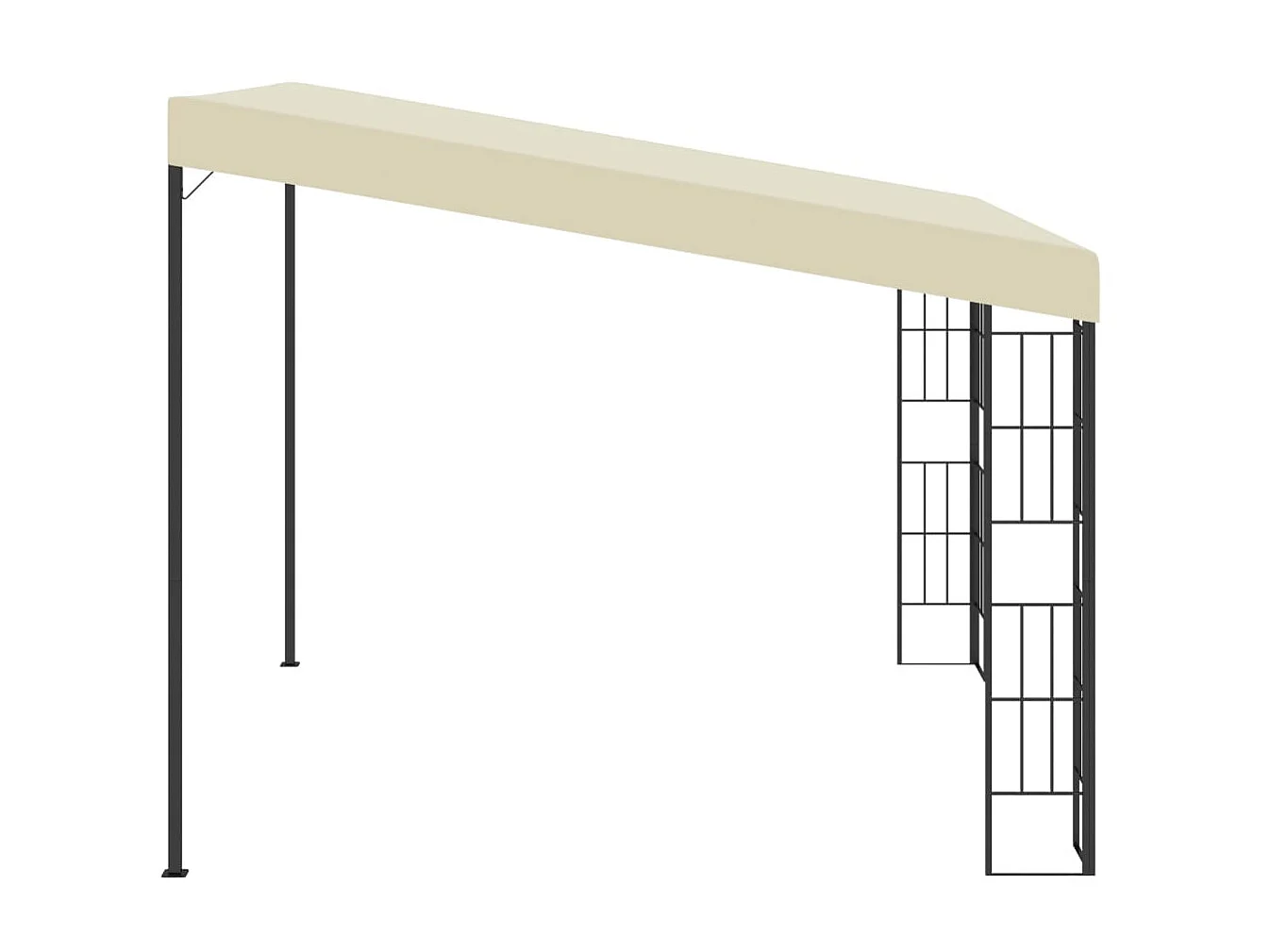 Gazebo - Tenda de recepção de montagem na parede 3x3 m tecido creme PT975379