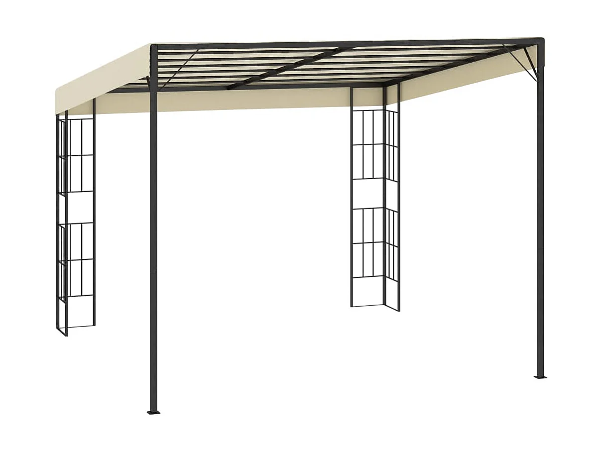 Gazebo - Tenda de recepção de montagem na parede 3x3 m tecido creme PT975379
