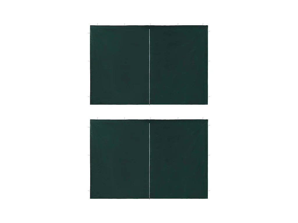 Paroi de Tente de réception 2 pcs avec fermeture éclair PE Vert WVGQ3200