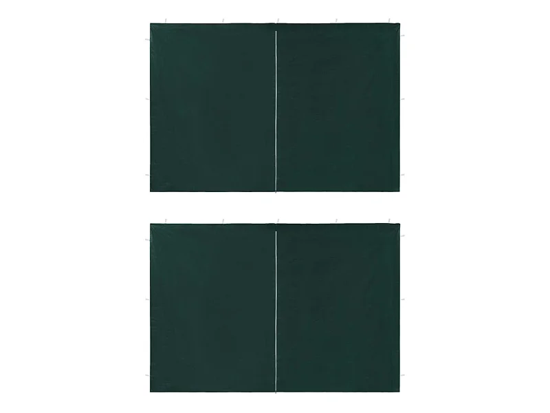 Paroi de Tente de réception 2 pcs avec fermeture éclair PE Vert WVGQ3200