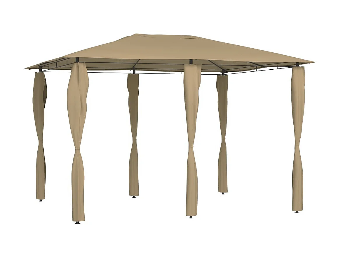 Cenador con cubiertas de postes taupé 3x4x2,6 m 160 g/m² ES358884