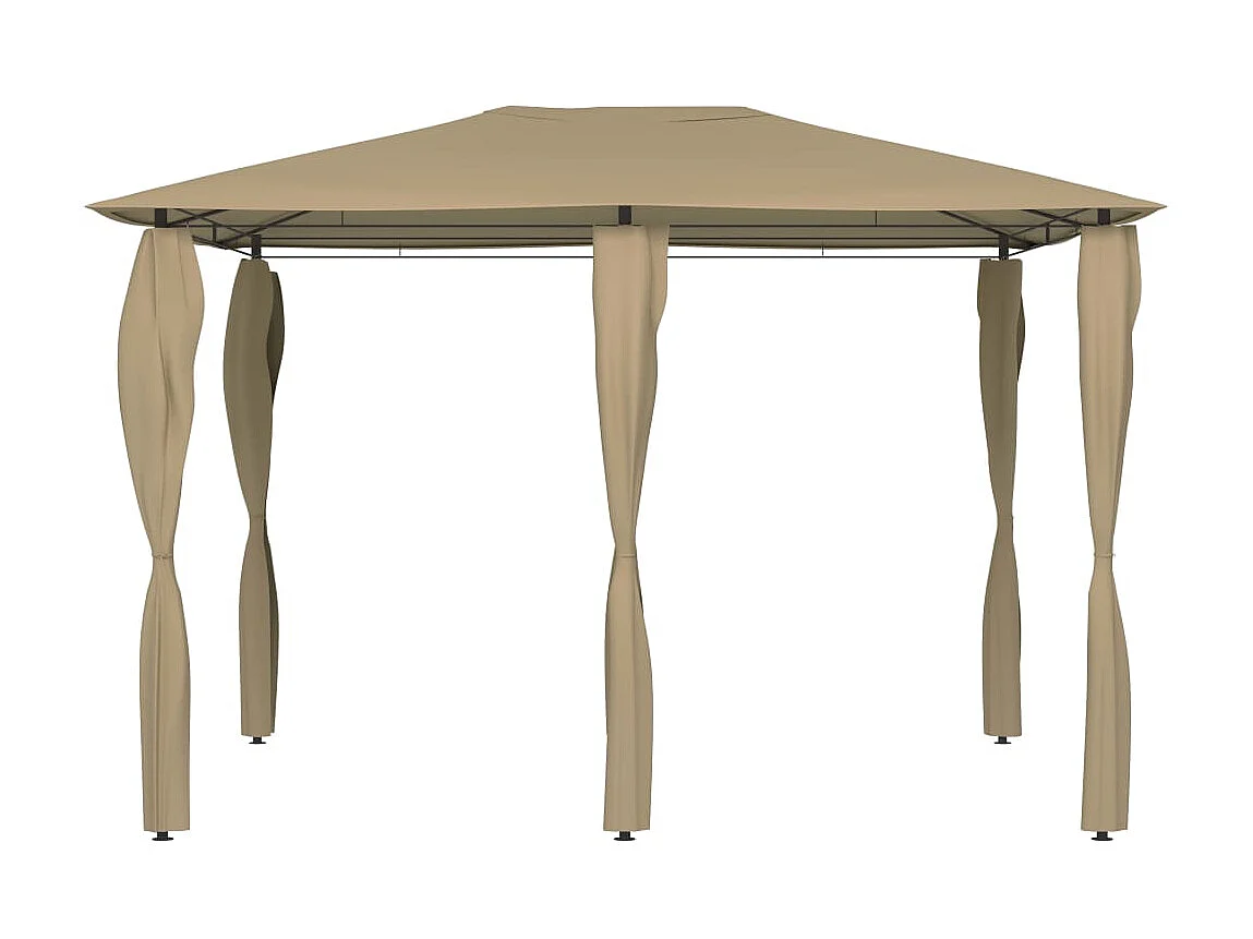 Cenador con cubiertas de postes taupé 3x4x2,6 m 160 g/m² ES358884