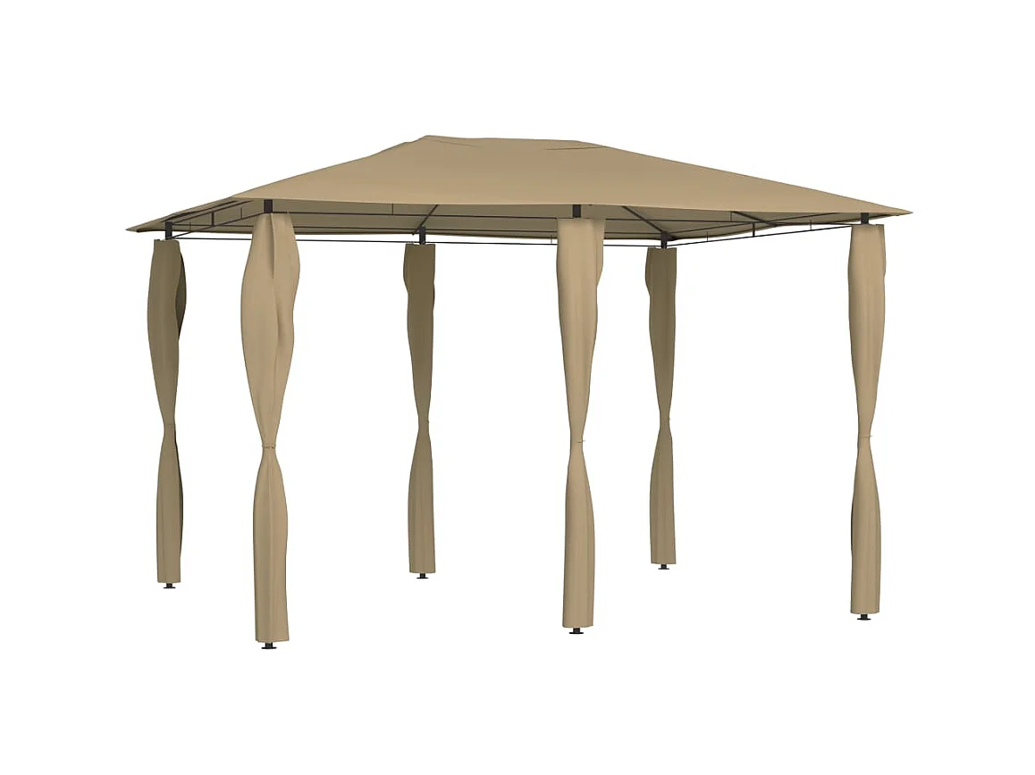 Tonnelle avec revêtement de poteaux 3x4x2,6 m Taupe 160 g/m² WVGQ9214