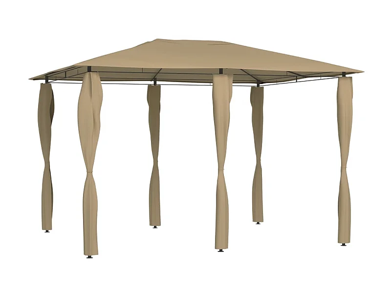 Tonnelle avec revêtement de poteaux 3x4x2,6 m Taupe 160 g/m² WVGQ9214
