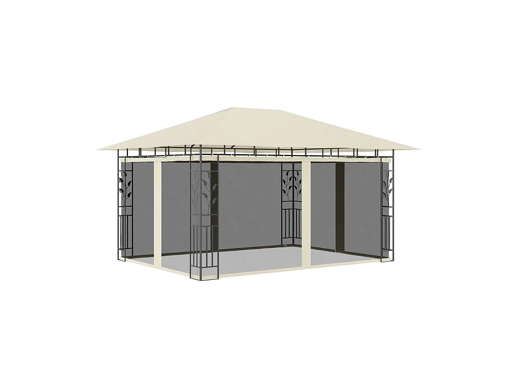 Tonnelle avec moustiquaire 4x3x2,73 m Crème 180 g/m² WVGQ5175