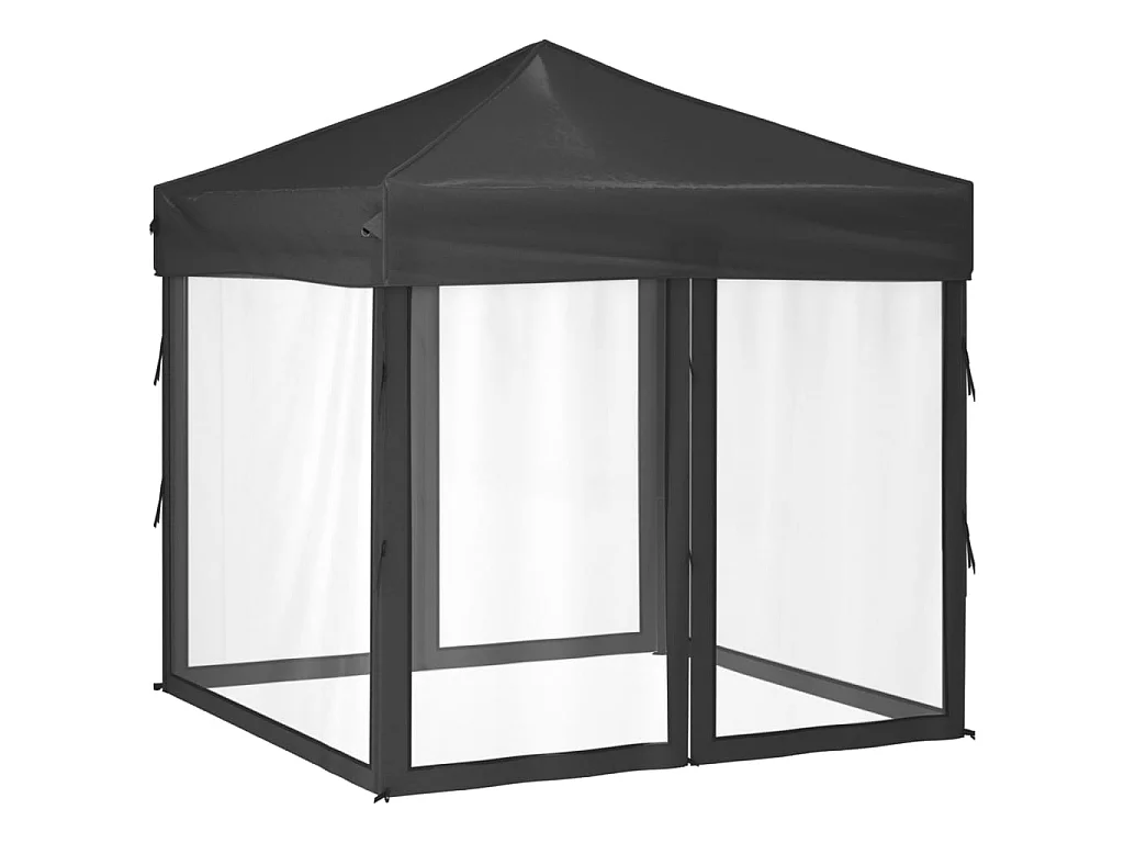 Tenda para festas dobrável com paredes laterais 2x2 m antracite PT133377