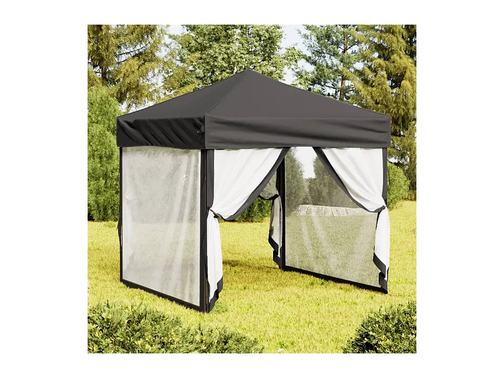 Tente de réception pliable avec parois Anthracite 2x2 m WVGQ7189