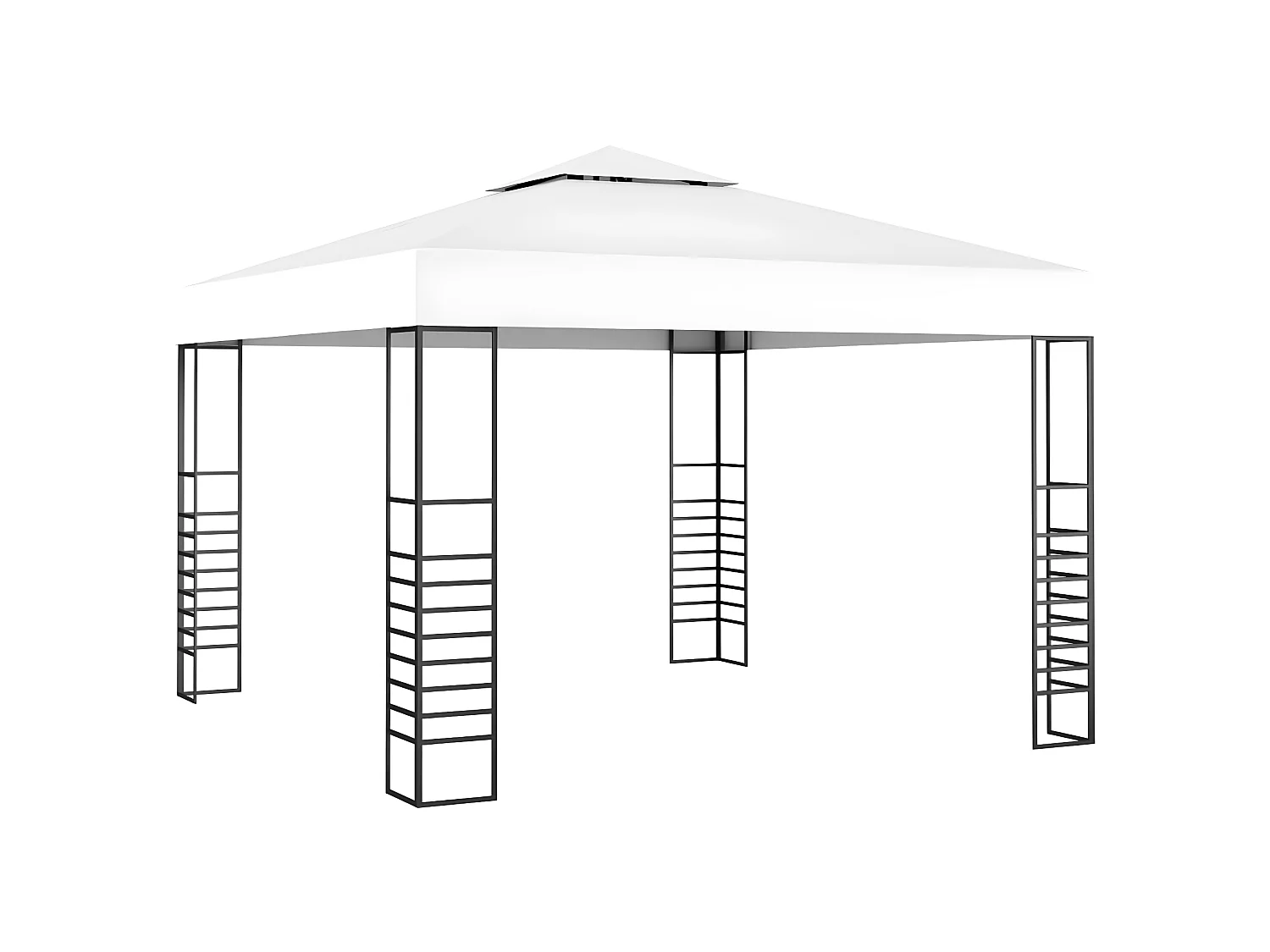 Tonnelle de jardin avec guirlande lumineuse à LED 3x3 m Blanc WVGQ9171