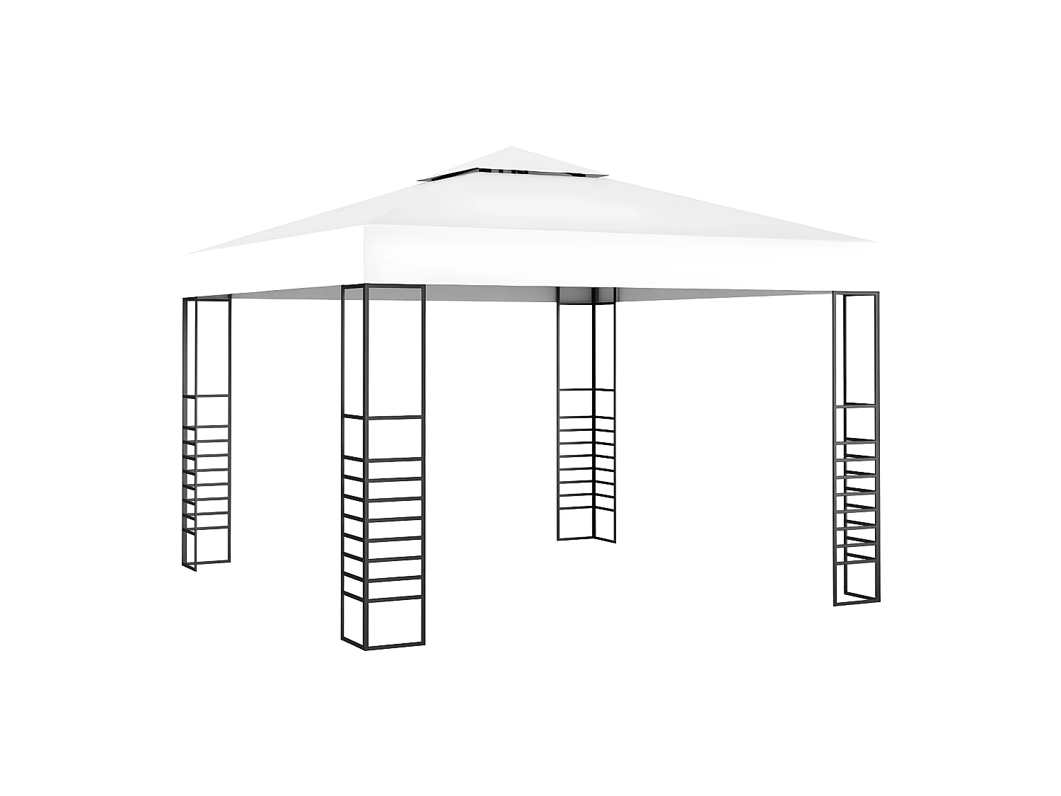 Tuinpaviljoen met LED-lichtslinger 3x3 m wit NL908655