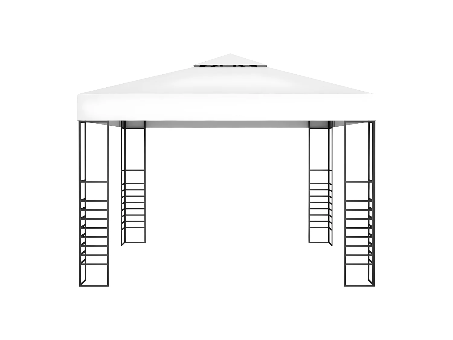 Tuinpaviljoen met LED-lichtslinger 3x3 m wit NL908655