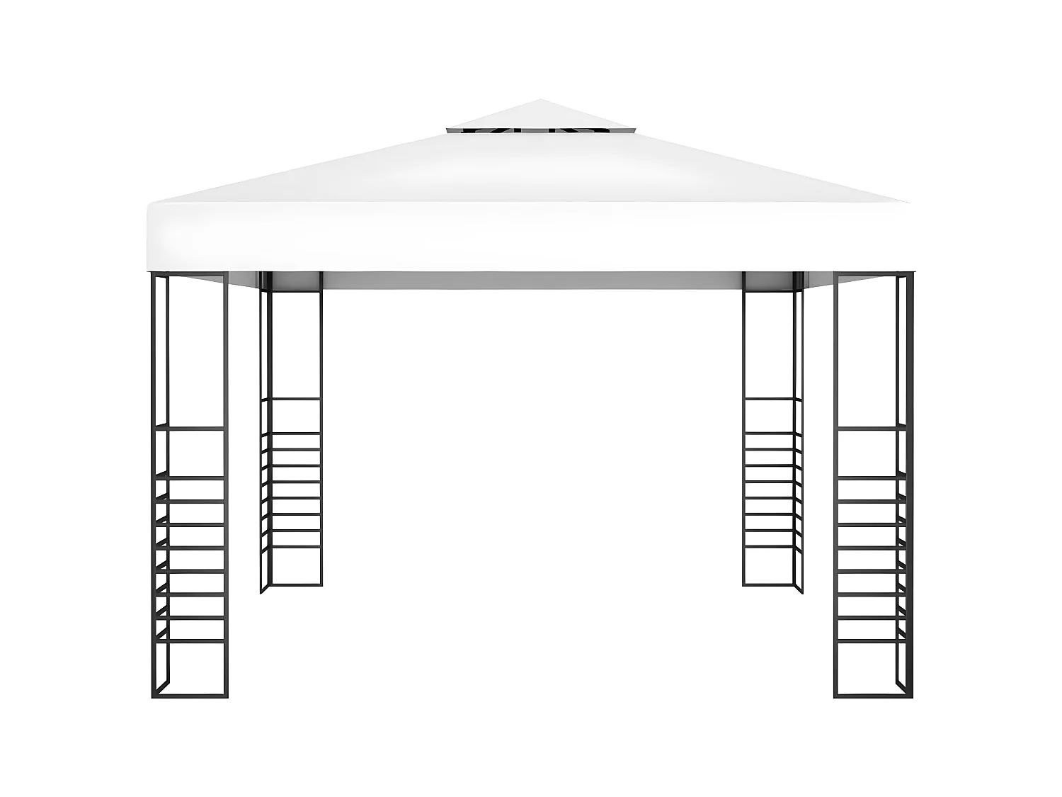 Tonnelle de jardin avec guirlande lumineuse à LED 3x3 m Blanc WVGQ9171