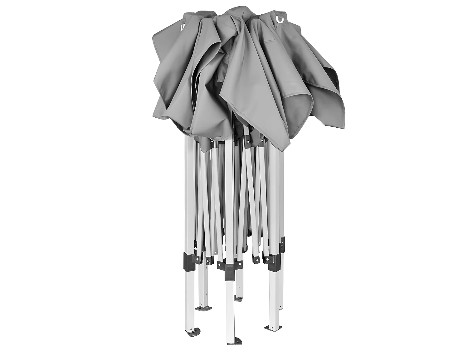 Tenda festas pop-up dobrável hexagonal cinzento 3,6x3,1 m PT357141