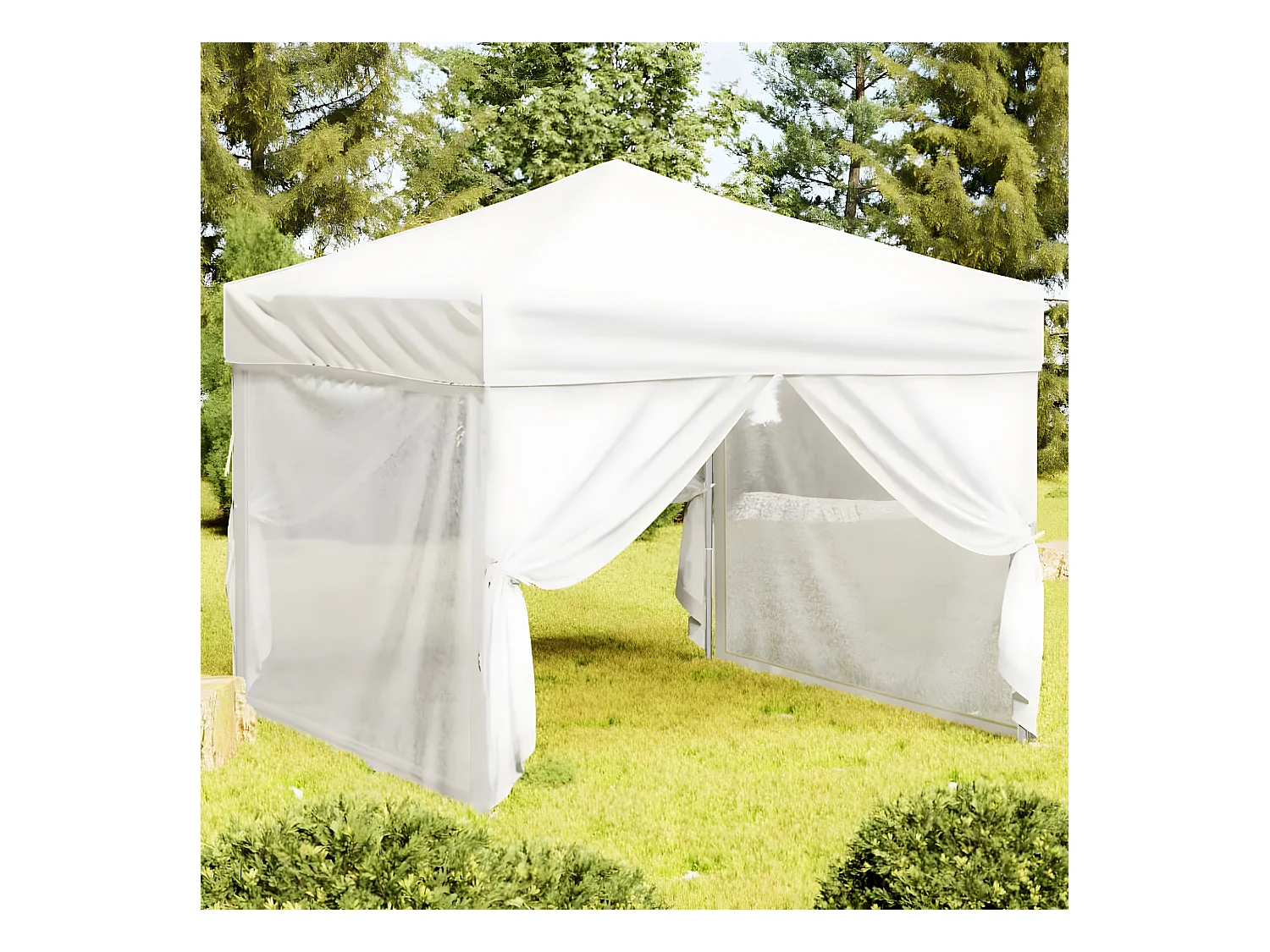 Tente de réception pliable avec parois Blanc 3x3 m WVGQ4201