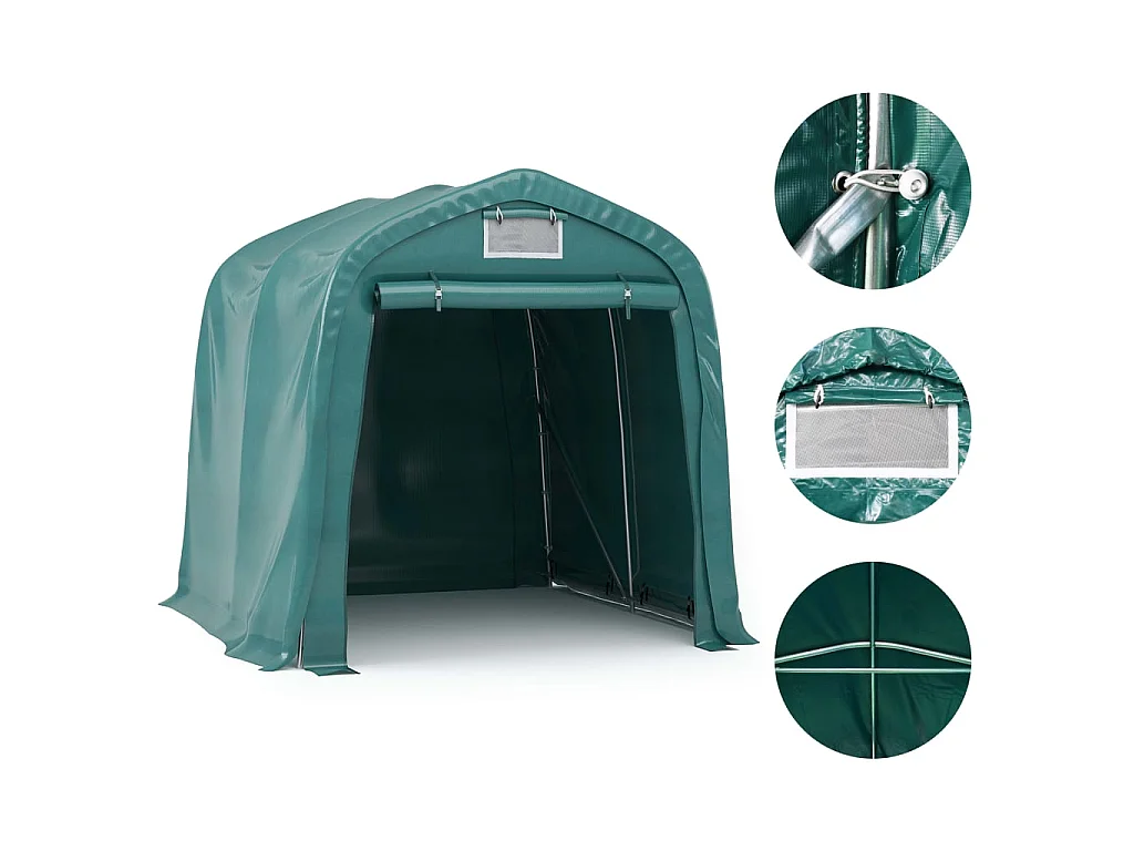 Tente de garage PVC 1,6x2,4 m Vert WVGQ6478