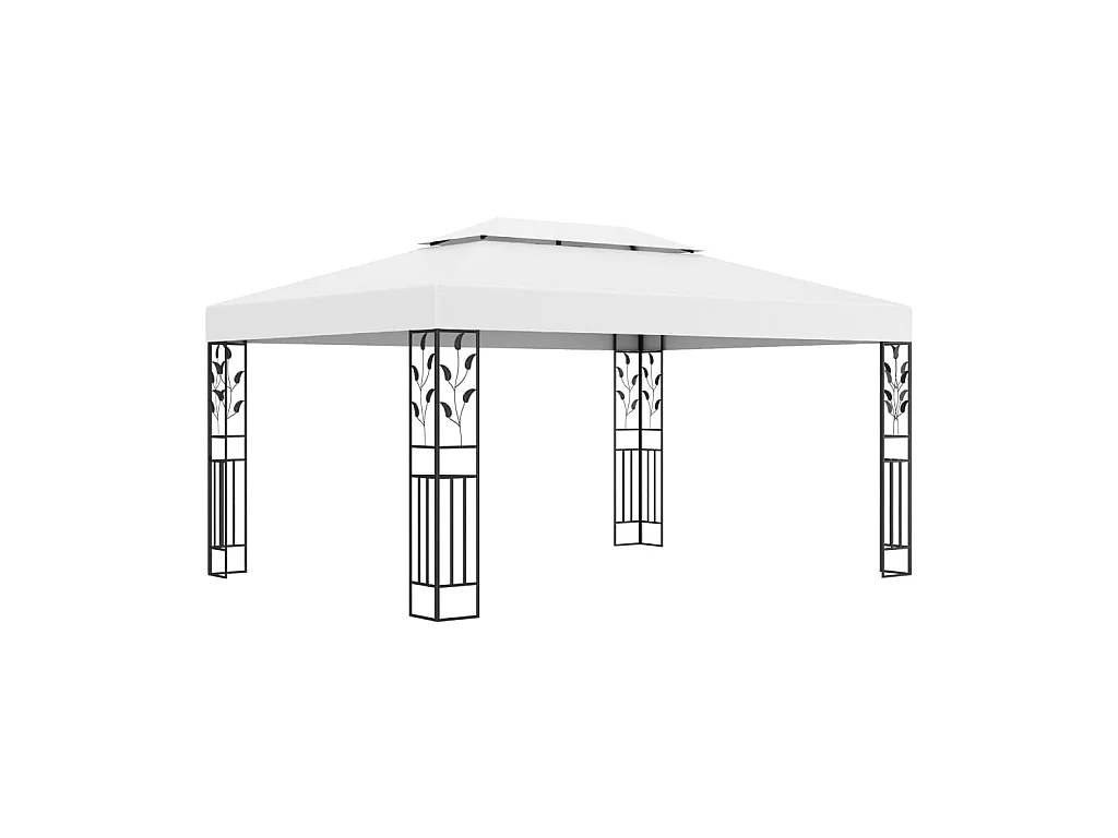 Tonnelle avec double toit 3x4 m Blanc WVGQ1041