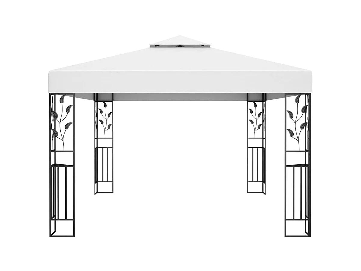 Prieel met dubbel dak 3x4 m wit NL741492