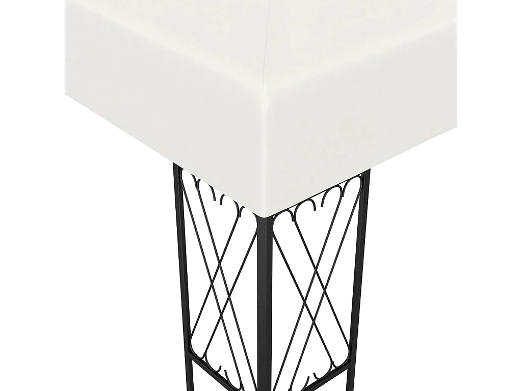 Cenador con tira de luces LED 3x3 m tela color crema ES546905