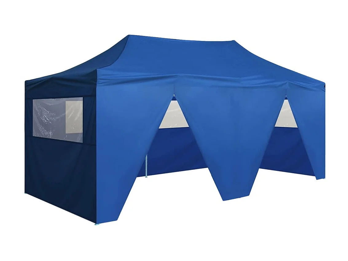Tenda dobrável profissional festas 4 paredes 3x6m aço azul PT205730